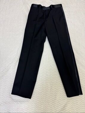 Classic Black Tuxedo-Style Dress Pants